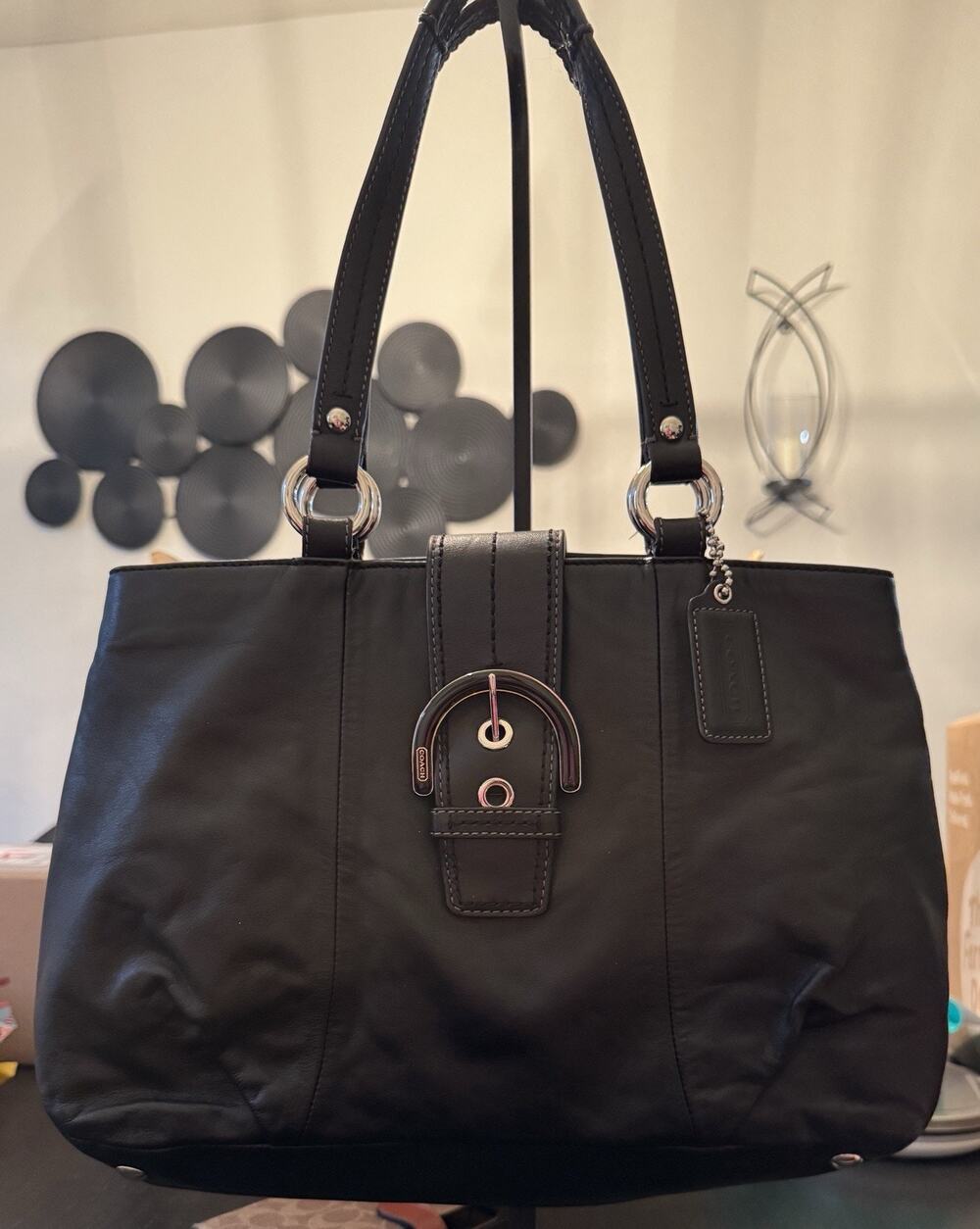 Coach East West SoHo Leather Satchel Carryall Tote Bag EUC!